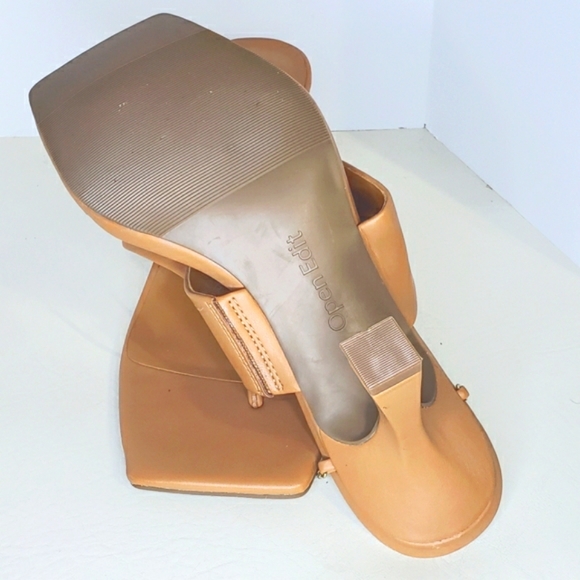 NWOT Quentin Open Edit Heeled Thong Sandals Tan Biscuit Size 9M - Picture 5 of 7